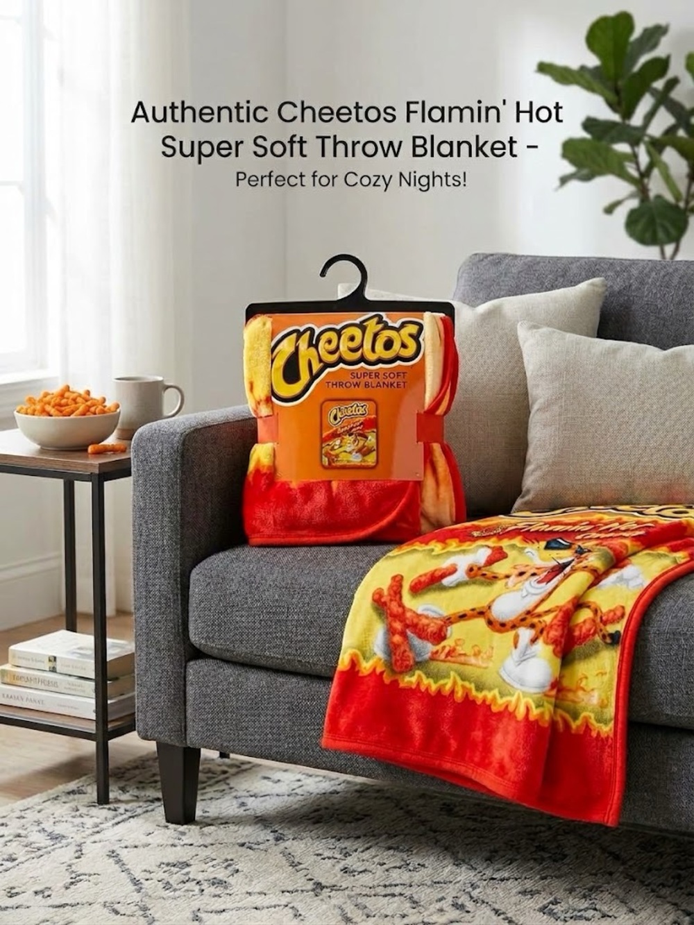 NEW Cheetos Flamin' Hot Super Soft Throw Blanket - Plush Fleece Snuggle Blanket